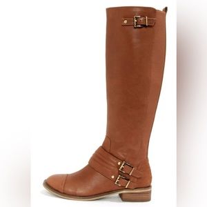 Jessica Simpson Elmont Rich Bourbon Leather Equestrian Riding Boots Size 10 NWOB